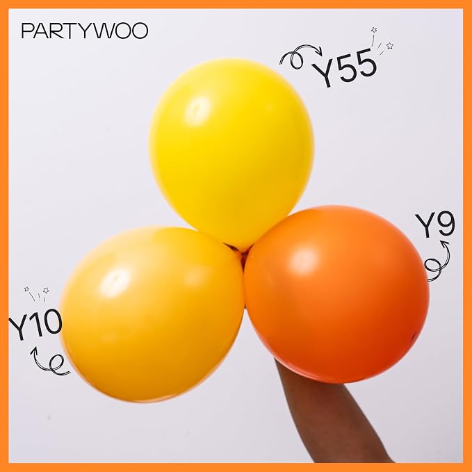 PartyWoo Orange Balloons 101pcs 12 Inch Fall Latex Helium Balloons - Image 5