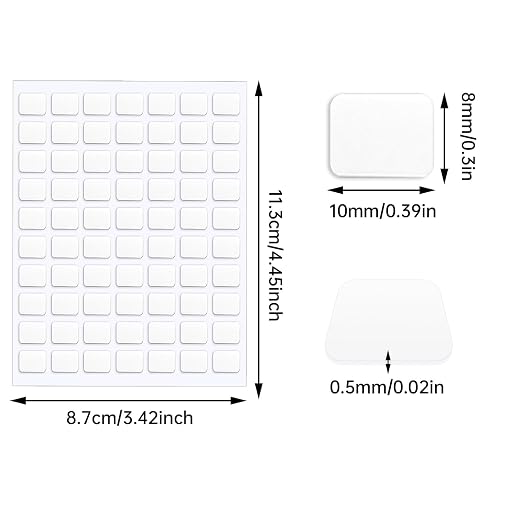 JANYUN 560 Pcs Double Sided Sticky Dots, 8 x 10 mm Square Clear Putty Tape | - Image 2