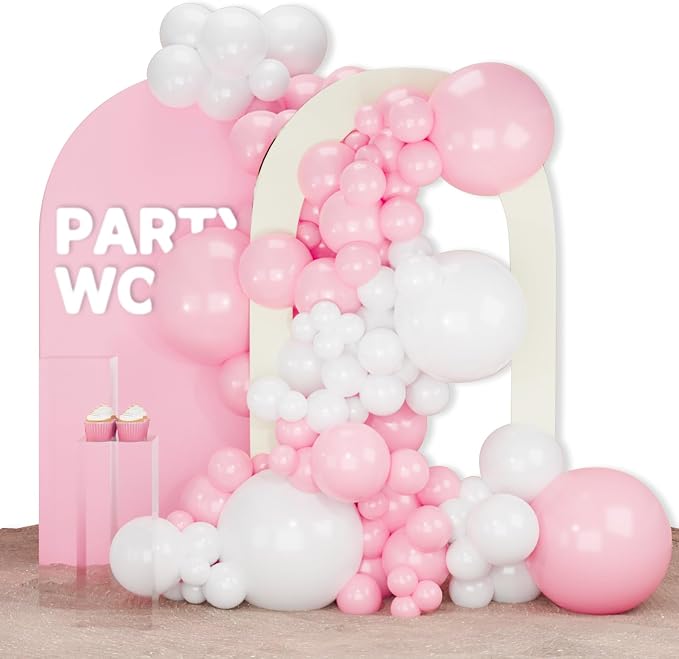 PartyWoo Pink and White Balloons, Party Decorations by PartyWoo