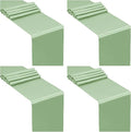 SiinvdaBZX 4 Pcs Sage Green Satin Table Runner 12 x 108 inches Long | Bright by SiinvdaBZX