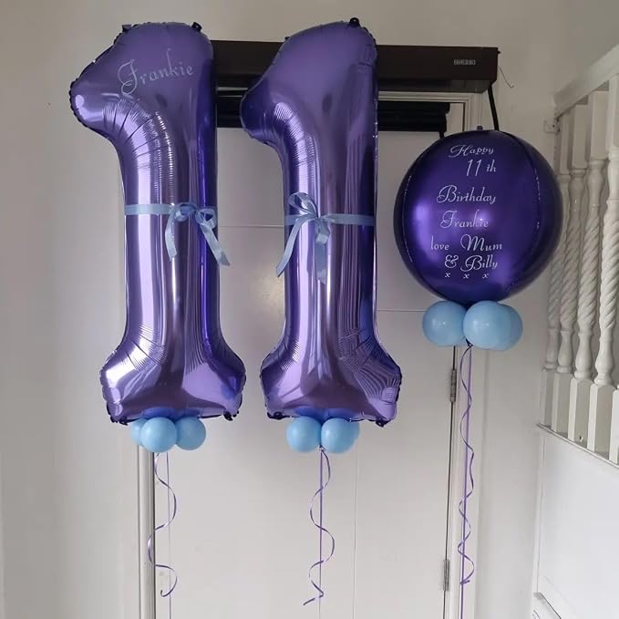 Number 10 Purple Balloons 40 Inch Giant Purple 10 Number Foil Helium Balloons - Image 4