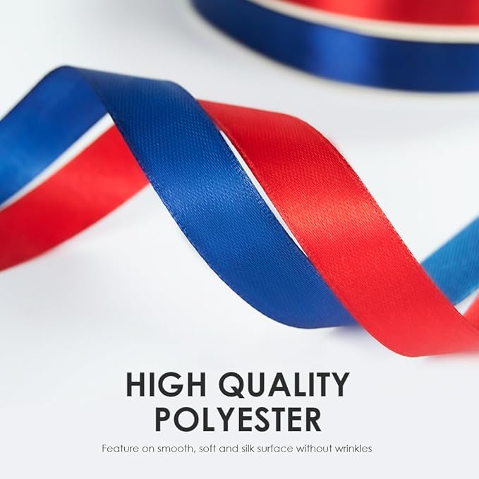 1 Inches x 100 Yards Polyester Satin Ribbon, Solid Color Silvery Satin Ribbon for Crafts, Gift Wrapping, Hair Bows, Wedding Party Decoration, Bow Making & Other Projects (Silvery)