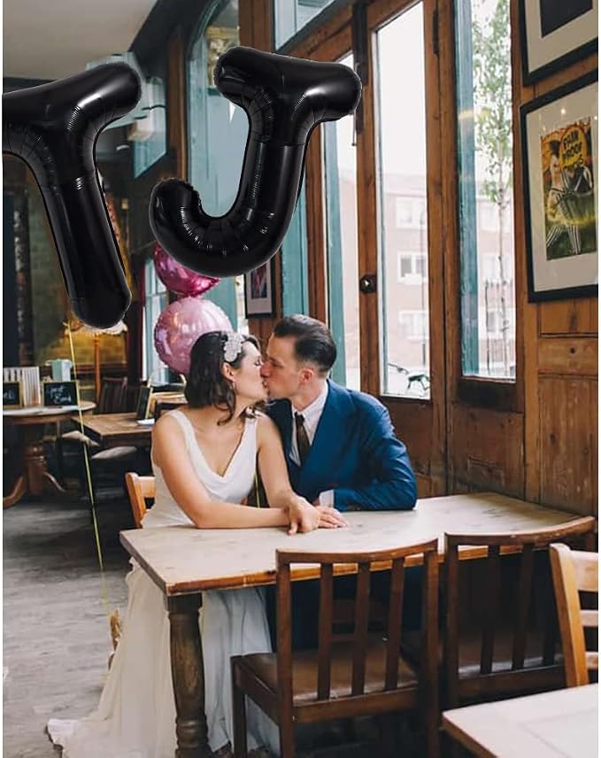 TONIFUL 40 Inch Large Black J Letter Balloons, Jumbo Helium Balloons - Image 4