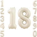 Cream Number 18 Balloon 40 Inch, Foil Numeral by Unknown