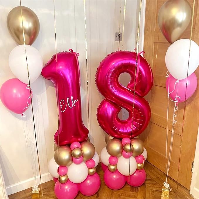 8 Balloon Number Hot Pink 8 Birthday Balloon 40 inch Foil Mylar Large 8 Balloon - Image 3