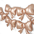 6 Pieces Bow Balloons, Rose Gold Matte Metallic Foil Bow Balloon by PartyEra