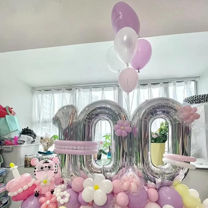 40 inch Silver Number Balloon Giant Foil Helium Balloons Silver Number 6 Balloon - Image 5