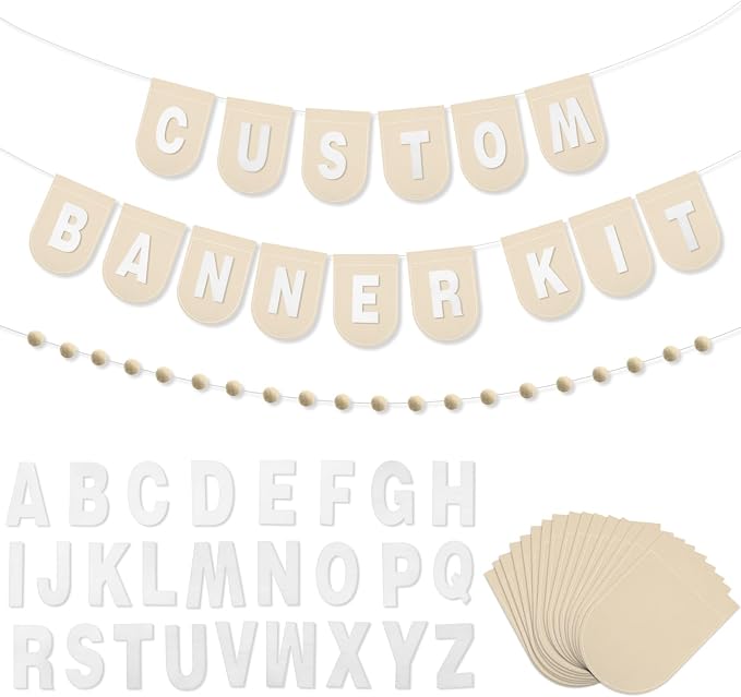 Hahafelt 125 Pcs Make Your Own Banner Kit Personalized Handmade Name Scallop by Hahafelt