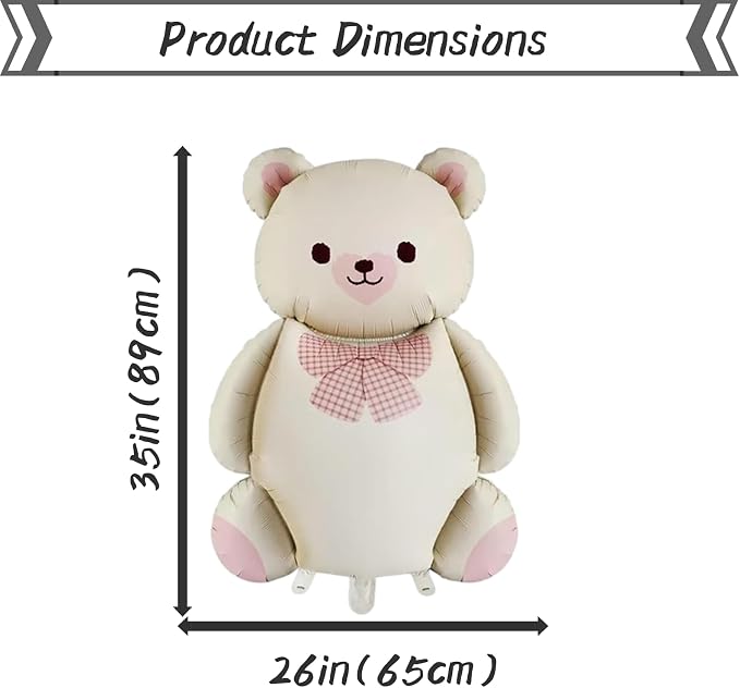 Magic Cream White Bear Balloon Matte Finish - Image 3