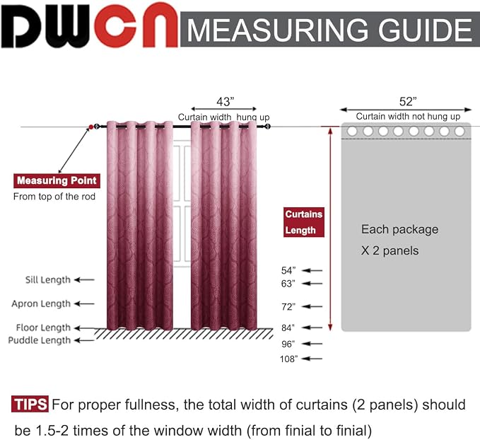 DWCN Ombre Room Darkening Curtains - Image 7