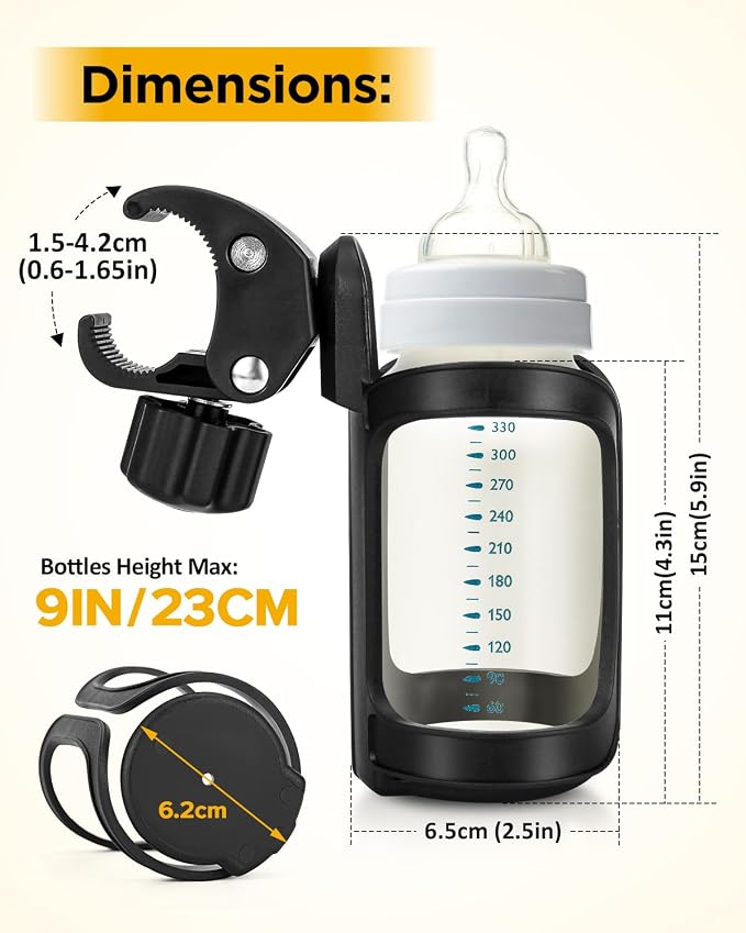 Pack of 2 Stroller Cup Holders, Universal Drinks Holder - Image 2