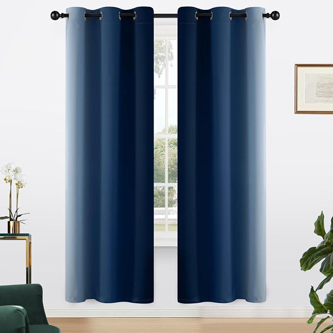 Yakamok Ombre Curtains Blue and Greyish White - Image 2