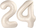 40 Inch Cream White Large Number 24 42 Birthday Balloon, Giant Numbers 24 42 by Upgesy