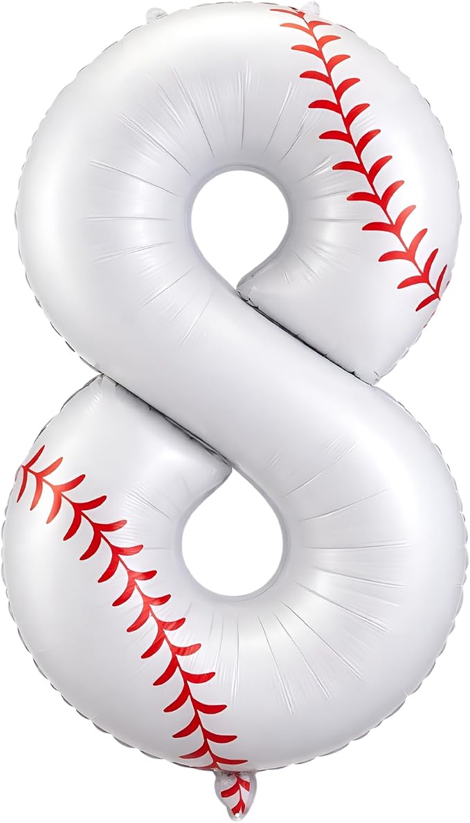 Jenaai Baseball Number 8 Balloons 40 Inch Baseball Theme Birthday Party by Jenaai