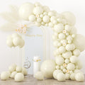 Voircoloria 130pcs Ivory White Balloons Garland Arch Kit, 18 12 10 5 Inch | by Voircoloria