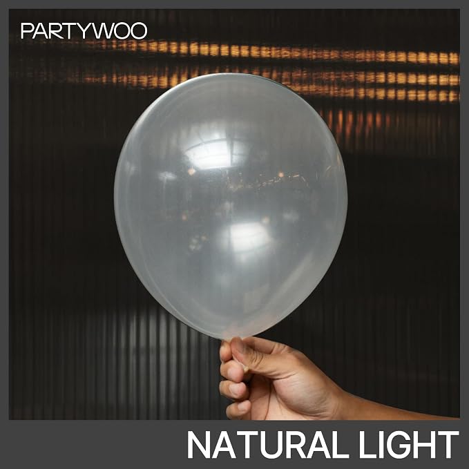 PartyWoo Clear Balloons 50pcs Transparent Latex Helium Balloons 12 Inch | - Image 3