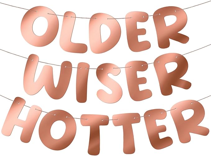 Fulmoon Set of 3 Pre Strung Older Wiser Hotter Glitter Banner Funny Birthday by Fulmoon