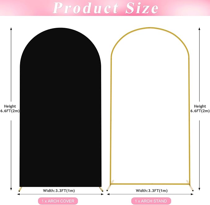6.6FT Arch Backdrop Stand and Cover Set, Arch Stand - Image 2