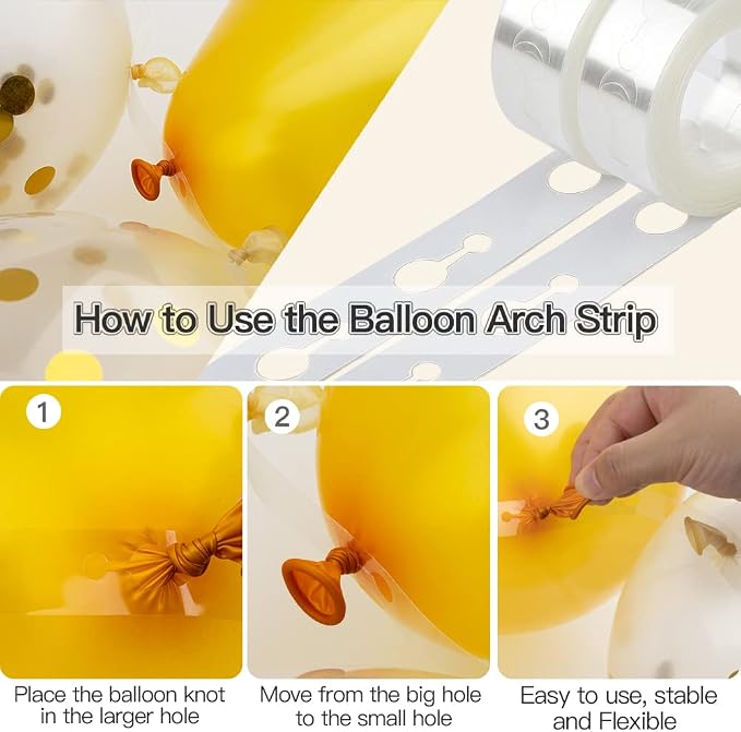 Balloon Arch Kit 49.2ft Balloon Tape & 300pcs Balloon Glue Point - Image 3
