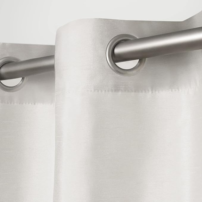 EXCLUSIVE HOME Chateau Striped Faux Silk Grommet Top Curtain Panel Pair - Image 3