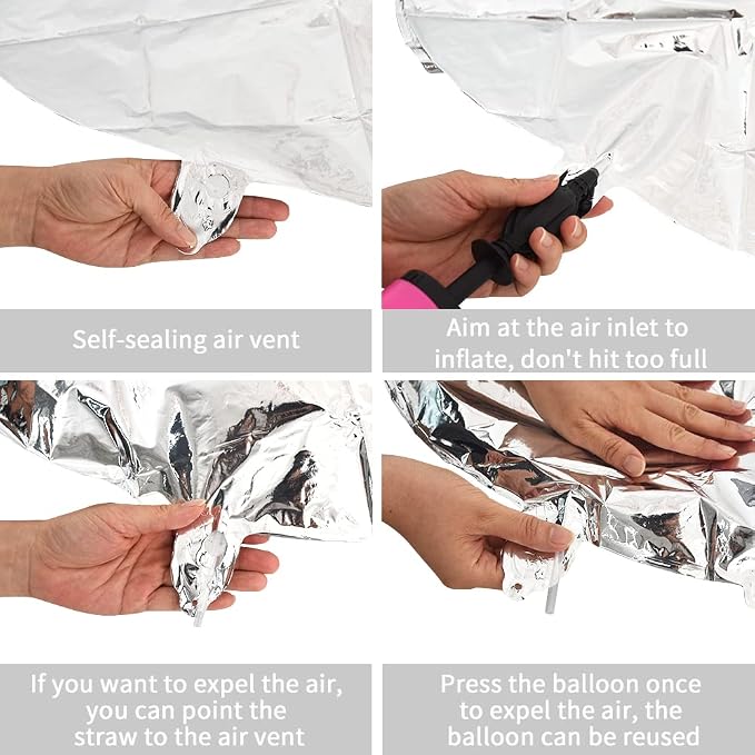 TONIFUL 40 Inch Large Silver Letter W Foil Balloons Alphabet Balloons | Giant - Image 3