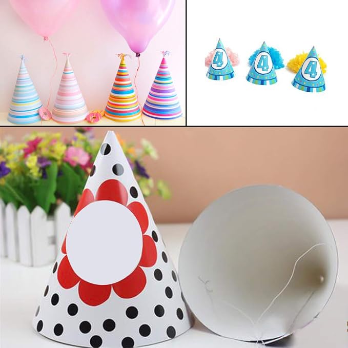 WEOXPR White Paper Party Hats for Birthday, Decorative Bulk Cone Hat for Adults - Image 6