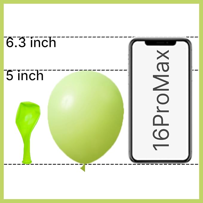 PartyWoo Lime Balloons 100pcs Green Light Green Color 5 Inch | Balloons - Image 2