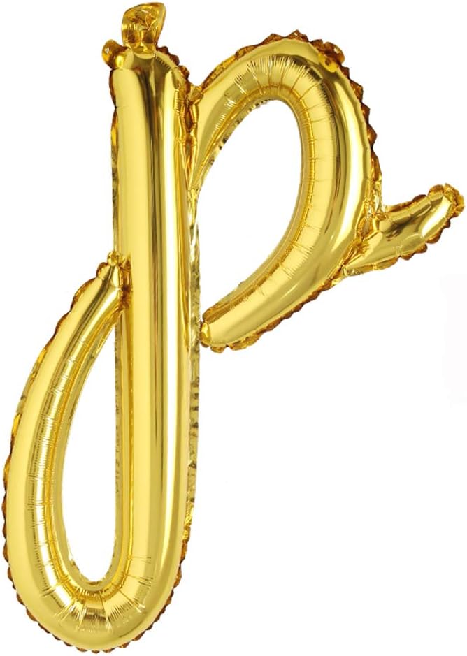 18 inch Gold DIY a-z Handwriting lowercase letters name Foil balloon Letter by REIANS