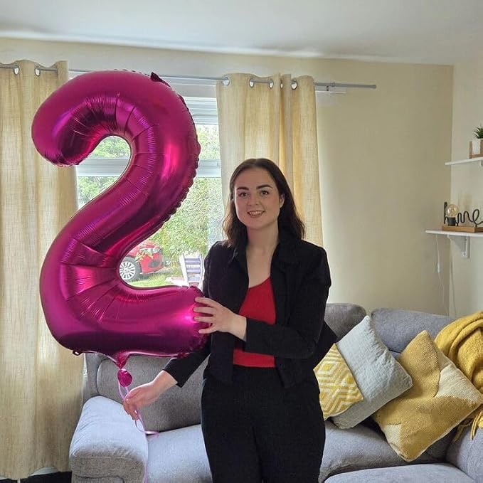 40 Inch Hot Pink Number 6 Balloon, 6th Birthday Party Decorations | 40 Inch Hot - Image 9