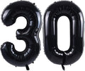 TONIFUL 40 Inch Black Number 30 Balloon Large Foil 30th Birthday Decoration | by TONIFUL
