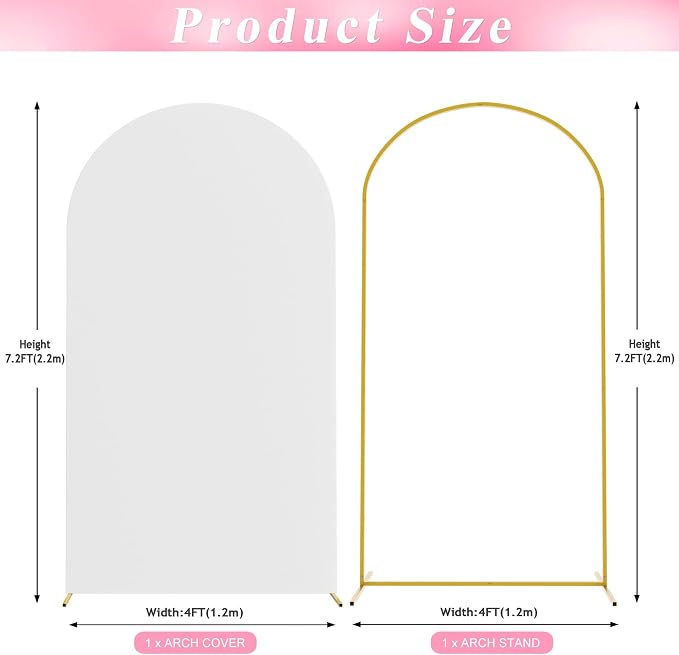 7.2FT Arch Backdrop Stand and Cover Set, Arch Stand - Image 2