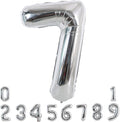 TONIFUL 40 Inch Silver Number 7 Balloon Large Foil 7th Birthday Decorations | by TONIFUL
