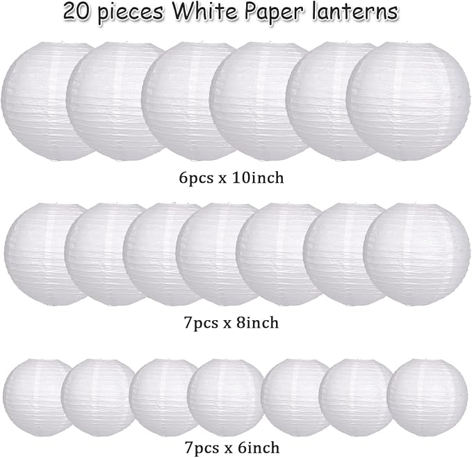 Paper Lanterns Party Decorations, Hanging Round Chinese Lanterns - Image 2