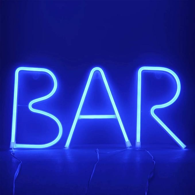 ENUOLI Blue LED Neon Letter Light, USB Batteries Operated Letter Sign for Night Light Lamp Words for Valentines Day, Home, Indoor Wall Decor (X)