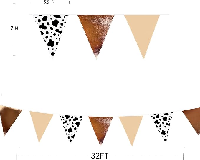 32Ft Cow Party Decorations Western Cowboy Triangle Flag Fabric Banner Pennant - Image 6