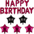 16 Inch Burgundy Birthday Wish Letter Balloon Banner Set Paired by Unknown
