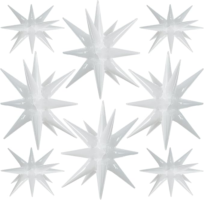 TONIFUL 8 Pcs Explosion Star Balloons White Foil Balloon Party Decorations | 2 by TONIFUL