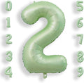 AULE 40 Inch Sage Green 2 Balloon Numbers Foil 0-9 Birthday Big Numbers | by AULE