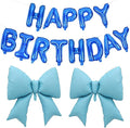 Vuzvuv Blue Happy Birthday Balloons, 38 Inches Huge Bow Aluminum Foil Balloons by Vuzvuv