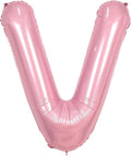 Pink Letter V Balloons, V Balloon 40 Inch Foil Helium V Balloon Letter | Pink V by BBPOOL