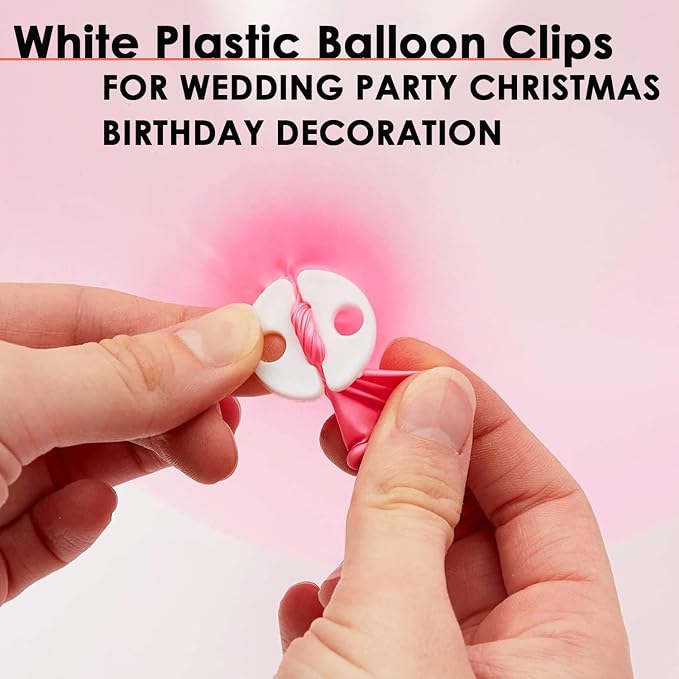 AKOAK 100 Pcs Balloon Clips for Sealing, Plastic Round Balloon Tie Tool - Image 4