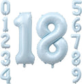 40" Light Blue Foil Number 18 Balloon by TNCDJKPA