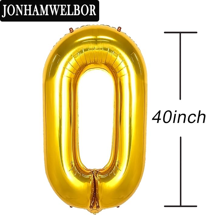 Jonhamwelbor 20 Number Balloons Gold Big Jumbo Giant Big Large Number 20 Foil - Image 3
