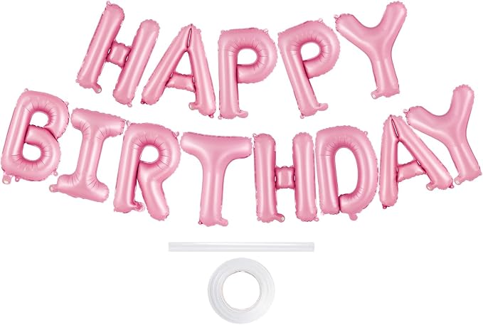 Happy Birthday Balloons Banner, Foil Balloon Personalized Name Letters Balloons by TOTAFAM