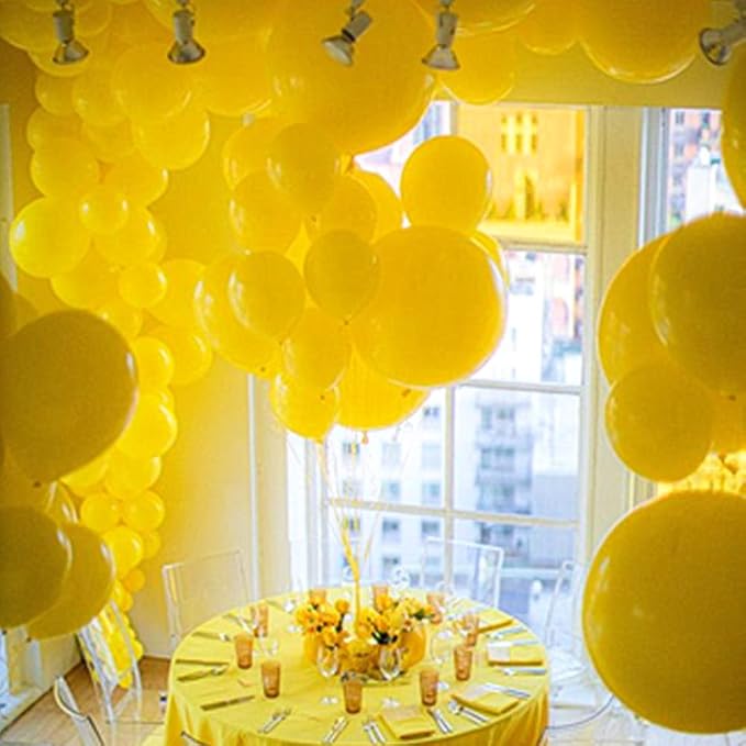 KBZVNAF Yellow Balloons Latex Party Balloon - Image 5