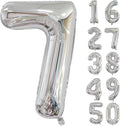 40 inch Silver Number Balloon Giant Foil Helium Balloons Silver Number 7 Balloon by Yeodong