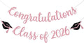 Congratulations Class of 2026 Banner, Congrats Grad Party Decor, 2026 by Yotawebery