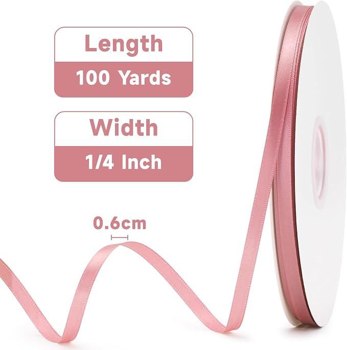 KINGLAKE Satin Ribbon for Gift Wrapping Flower Bouquets DIY Crafts Roses Making - Image 2