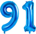 Number 91 Balloons for 91st Birthday Party Decorations, 0-100 Large No.91 by Joycard