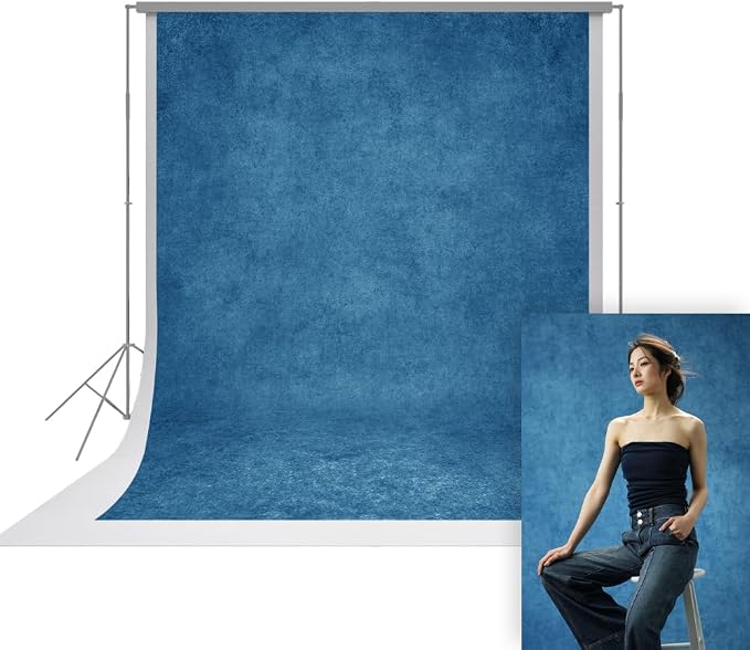 UrcTepics 8×12 ft Blue Fabric Photo Backdrops, Classic Abstract Texture Backdrop by UrcTepics